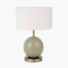 Sofia Sage and Silver Enamel Table Lamp Base