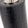 Laurence Black Croc Leather and Silver Cylindrical Table Lamp Base with Henry 35cm White Handloom Cylinder Lampshade