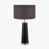 Laurence Black Croc Leather and Silver Table Lamp Base