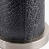 Laurence Black Croc Leather and Silver Table Lamp Base