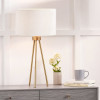 Houston Brushed Brass Metal Tripod Table Lamp