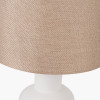 Aaliyah  White Curved Bottle Ceramic Table Lamp