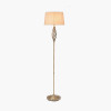 Jenna Antique Brass Metal Twist Detail Floor Lamp