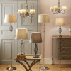 Jenna Antique Brass Metal Twist Detail Floor Lamp