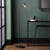 Canton Matt Black Metal and Glass Cone Floor Lamp