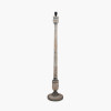 Captiva Grey Wash Mango Wood Floor Lamp Base with Lino 45cm Grey Self Lined Linen Cylinder Lampshade