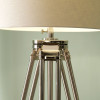 Port Nickel and Wood Tripod Floor Lamp Base