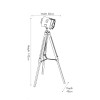 Bullseye Grey Metal and Antique Wood Tripod Marine Floor Lamp