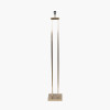 Langston Satin Brass Metal Column Floor Lamp Base with Bow 45cm Forest Green Velvet Cylinder Lampshade