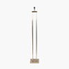 Langston Satin Brass Metal Column Floor Lamp Base with Lino 45cm Black Self Lined Linen Cylinder Lampshade