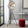 Elstree Black and Silver Metal Tripod Floor Lamp