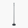 Rhode Matt Black Stick Metal Floor Lamp Base with Bow 40cm Slate Velvet Cylinder Lampshade