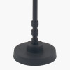 Rhode Matt Black Stick Metal Floor Lamp Base with Bow 40cm Slate Velvet Cylinder Lampshade