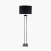 Langston Matt Black Metal Column Floor Lamp Base