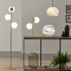 Asterope White Orb and Gold Metal Floor Lamp