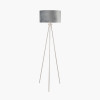 Houston Brushed Silver Metal Tripod Floor Lamp