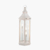 Adaline White Wash Wood Lantern Floor Lamp