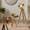 Hereford Gold and Natural Tripod Floor Lamp