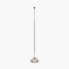 Almas Silver Metal Floor Lamp Base with Henry 45cm White Handloom Cylinder Lampshade