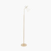 Monroe White Waisted Glass and Gold Metal Floor Lamp