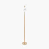 Monroe White Waisted Glass and Gold Metal Floor Lamp