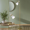 Monroe White Waisted Glass and Gold Metal Floor Lamp