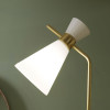 Monroe White Waisted Glass and Gold Metal Floor Lamp