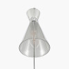 Monroe Smoke Waisted Glass and Silver Metal Floor Lamp