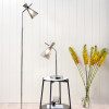 Monroe Smoke Waisted Glass and Silver Metal Floor Lamp