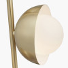 Estelle Brushed Brass Metal and White Orb Dome Floor Lamp