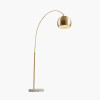 Feliciani Brushed Brass Metal and White Marble Floor Lamp