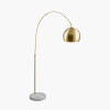 Feliciani Brushed Brass Metal and White Marble Floor Lamp