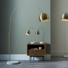 Feliciani Brushed Brass Metal and White Marble Floor Lamp