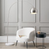 Feliciani Brushed Silver Metal and White Marble Floor Lamp