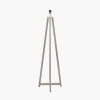 Whitby Grey Wash Wood Tapered 4 Post Floor Lamp Base with Edward 45cm Natural Linen Cylinder Lampshade