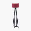 Whitby Matt Black Wood Tapered 4 Post Floor Lamp Base