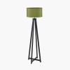 Whitby Matt Black Wood Tapered 4 Post Floor Lamp Base