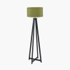 Whitby Matt Black Wood Tapered 4 Post Floor Lamp Base