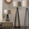 Whitby Matt Black Wood Tapered 4 Post Floor Lamp Base