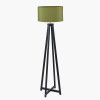 Whitby Matt Black Wood Tapered 4 Post Floor Lamp Base