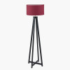 Whitby Matt Black Wood Tapered 4 Post Floor Lamp Base