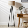 Whitby Matt Black Wood Tapered 4 Post Floor Lamp Base