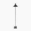 Canton Matt Black and Brass Metal Cone Floor Lamp