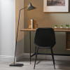 Canton Matt Black and Brass Metal Cone Floor Lamp