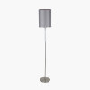 Midland Brushed Nickel and Grey Marble Effect Floor Lamp