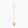 Bella White Ribbed Glass and Gold Metal Squoval Floor Lamp