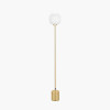 Bella White Ribbed Glass and Gold Metal Squoval Floor Lamp