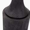 Marin Black Wood Tall Neck Floor Lamp Base with Edward 45cm Natural Linen Cylinder Lampshade