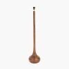 Toma Oiled Wood Tall Neck Floor Lamp Base with Henry 45cm Tobacco Handloom Cylinder Lampshade