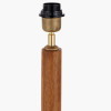 Toma Oiled Wood Tall Neck Floor Lamp Base with Henry 45cm Tobacco Handloom Cylinder Lampshade